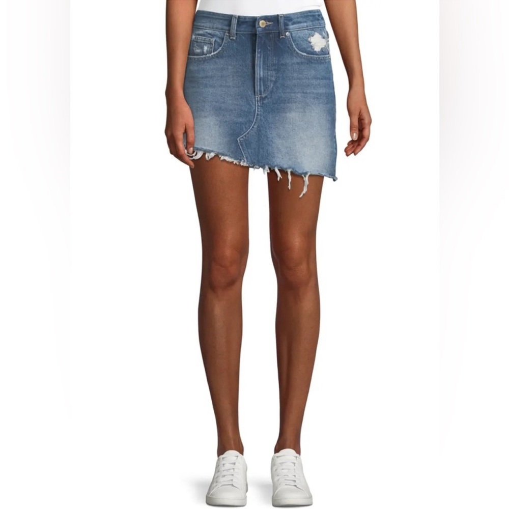 DL1961 Asymmetrical Georgia Denim Mini Skirt Small